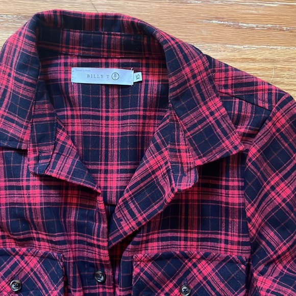 Billy T Plaid Button Down Shirt Dress - Picture 7 of 15